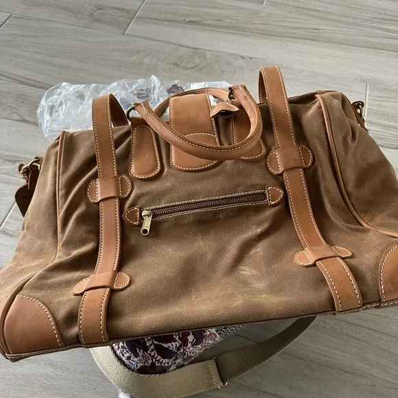 J Peterman Leather & Canvas Travel Bag - Picture 3 of 10